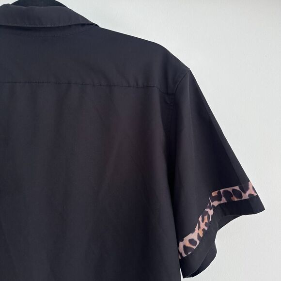 Mavrans Shirt Mens Large Black Camp Button Up Leopard Resort Skater Y2K Bowling - Picture 5 of 7